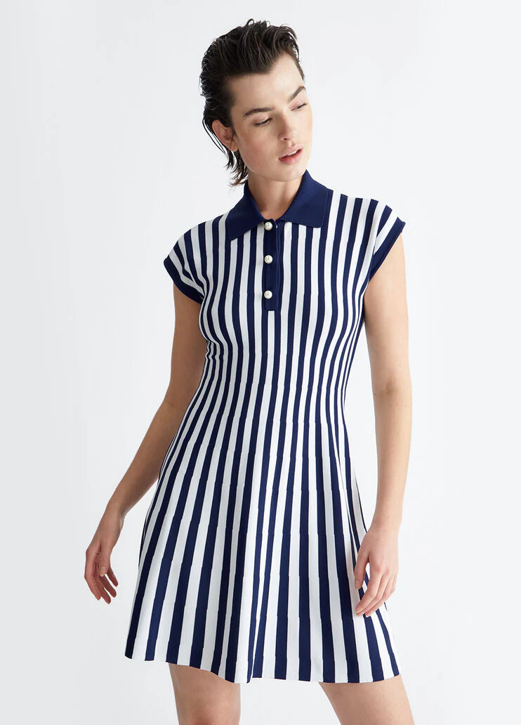 LIU JO WHITE Abito Donna  MA4136MS52N C3391 Blu - Image 3