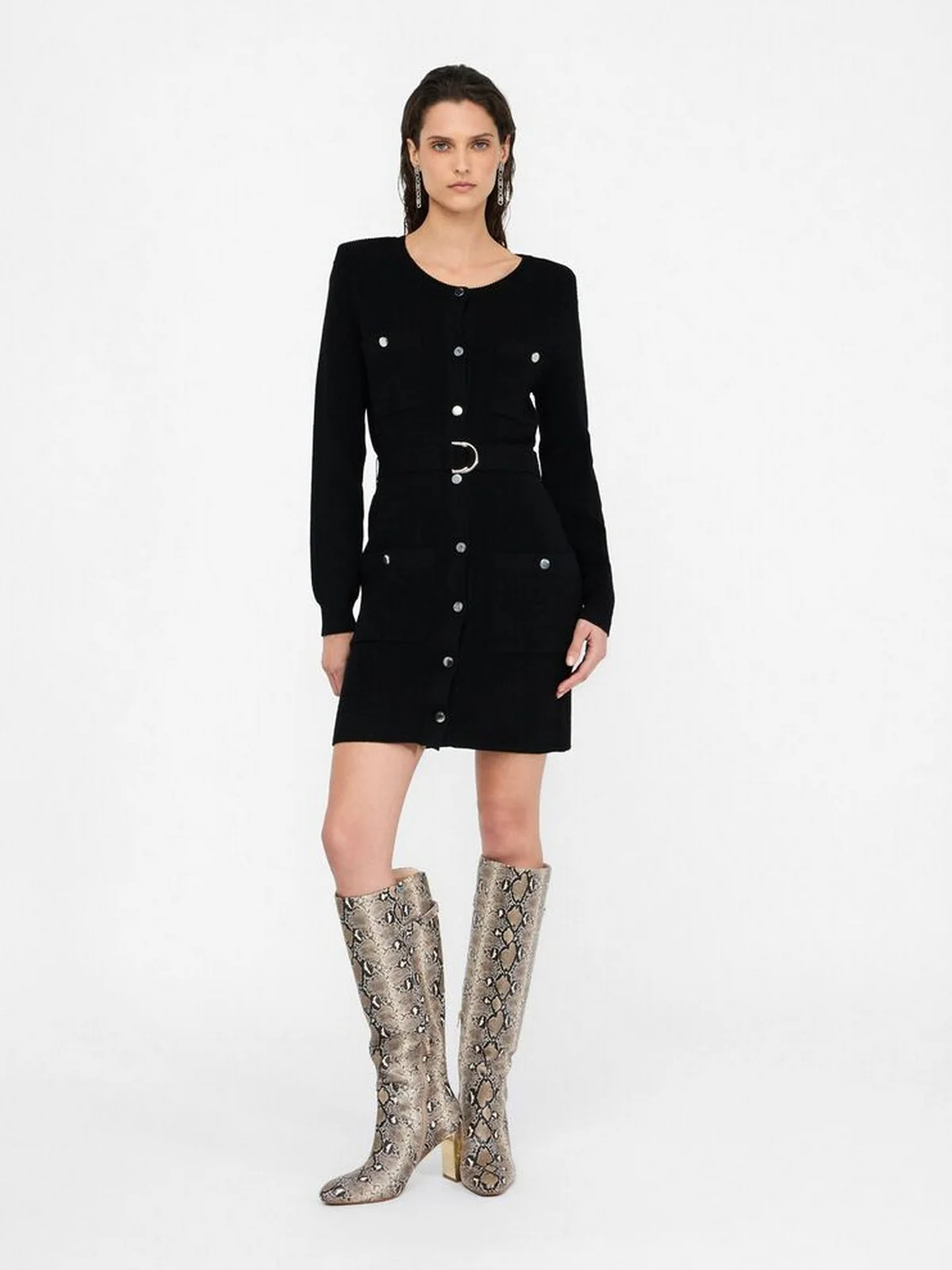 LIU JO WHITE Abito Donna  MF5371MS99E 22222 Nero - Image 3