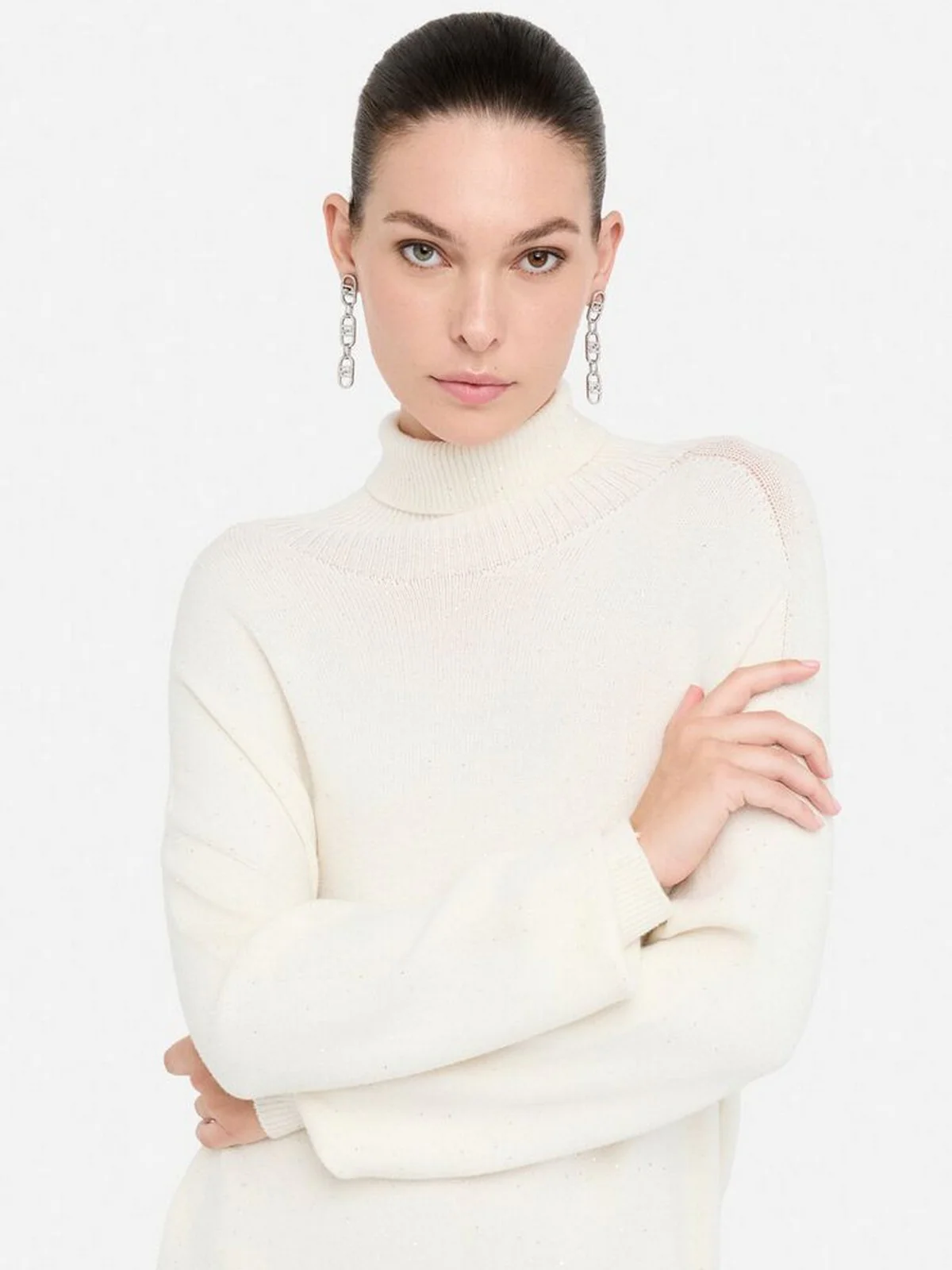 LIU JO WHITE Abito Donna  MF5484MA27R W9167 Bianco lana met. - Image 2