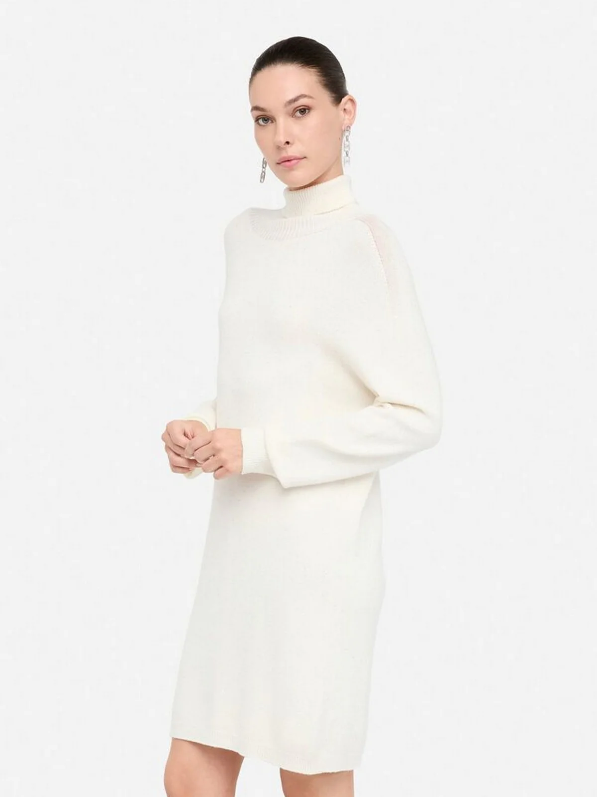 LIU JO WHITE Abito Donna  MF5484MA27R W9167 Bianco lana met. - Image 3