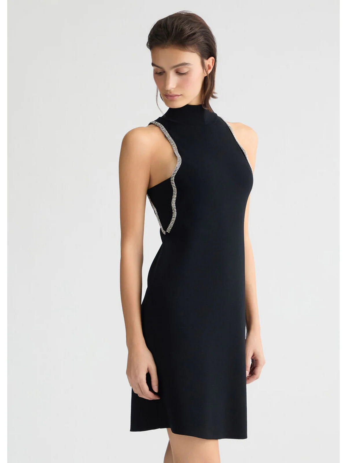 LIU JO WHITE Abito Donna  WA5040MS55N 22222 Nero - Image 3