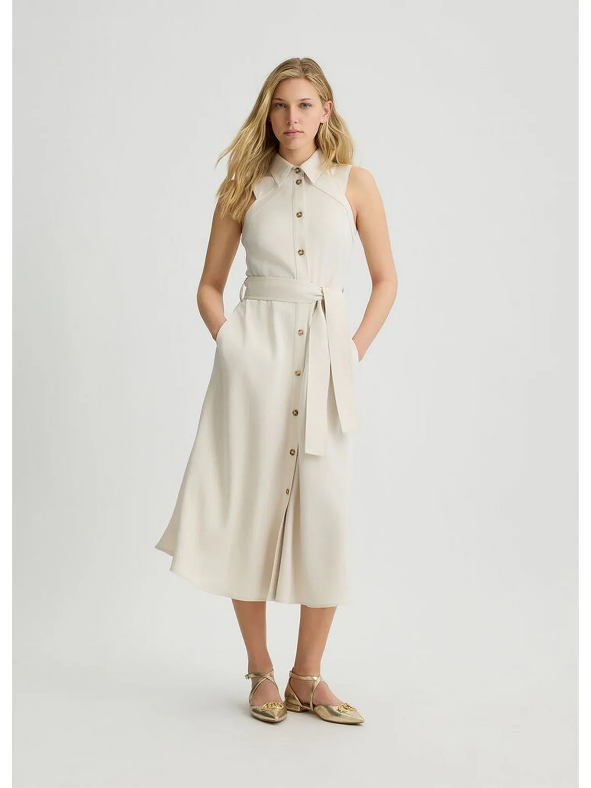 LIU JO WHITE Abito Donna  WA5421T3406 20304 Beige - Image 5