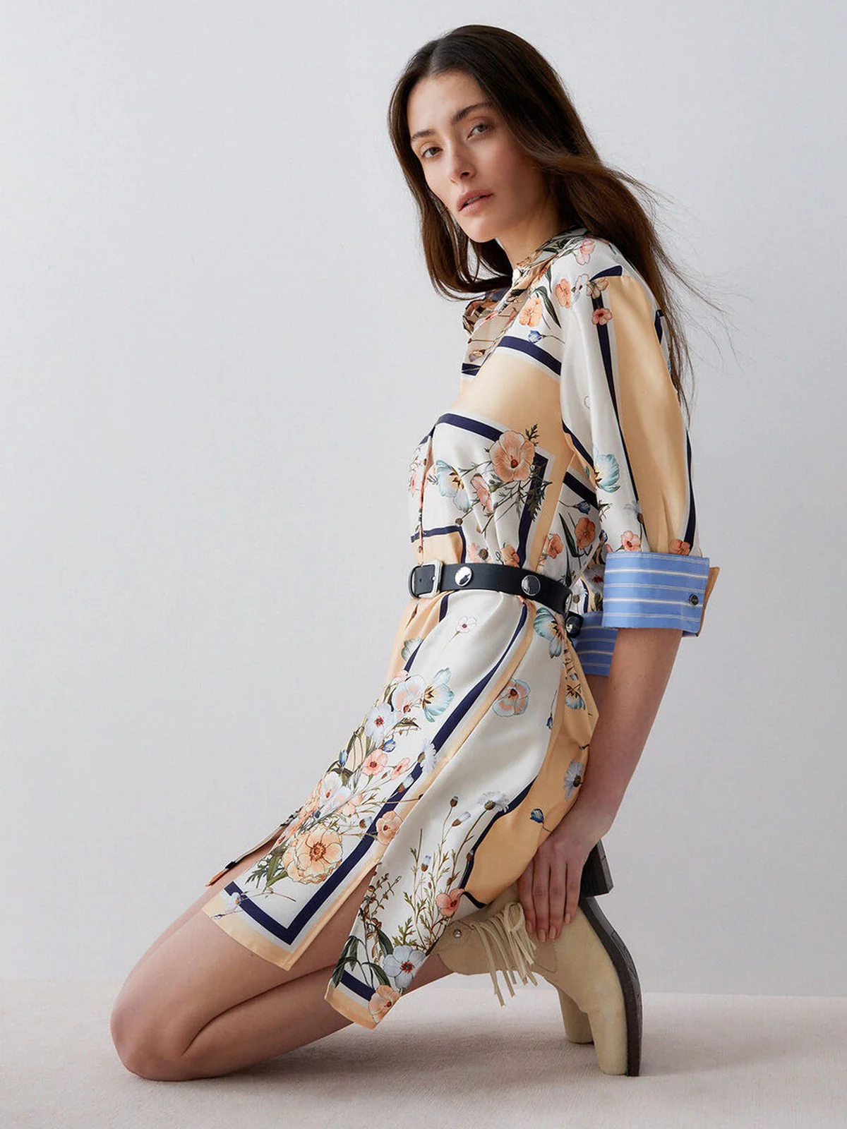 LIU JO WHITE Abito Donna WA6507T2555 P9547 Blu str/bloom.small - Image 4