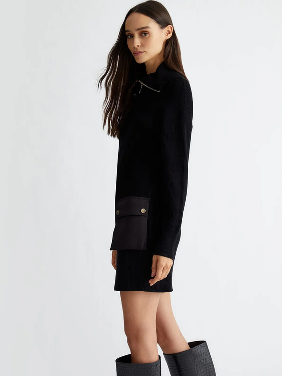 LIU JO WHITE Abito Donna  WF4228MS99E 22222 Nero - Image 5