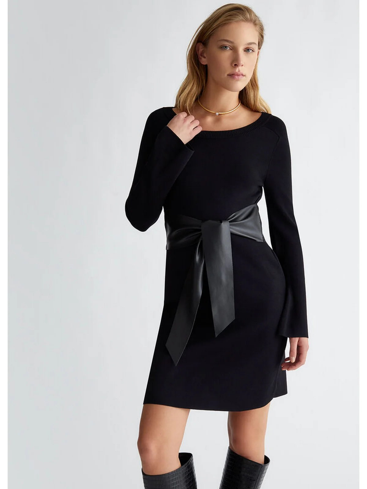 LIU JO WHITE Abito Donna  WF4531MA05P 22222 Nero - Image 6