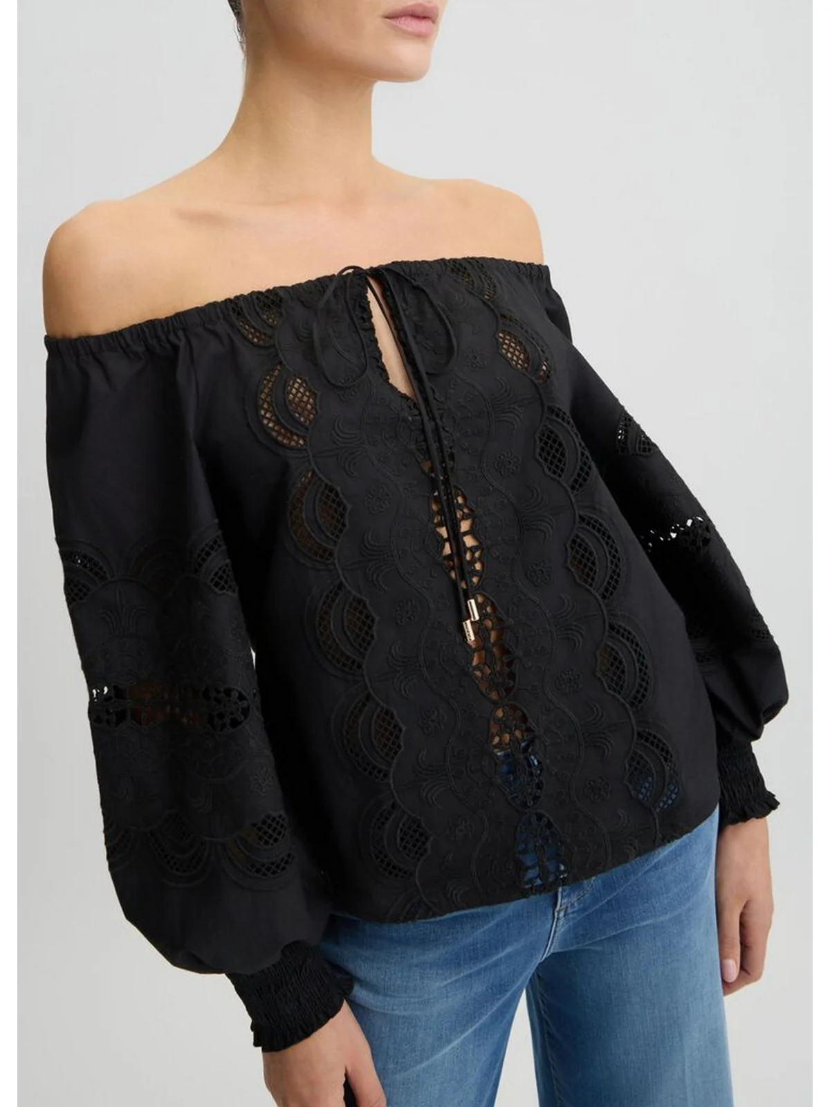 LIU JO WHITE Blusa Donna  WA5257T4853 22222 Nero - Image 3