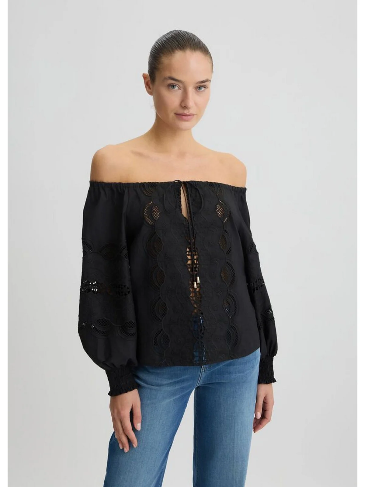 LIU JO WHITE Blusa Donna  WA5257T4853 22222 Nero - Image 5