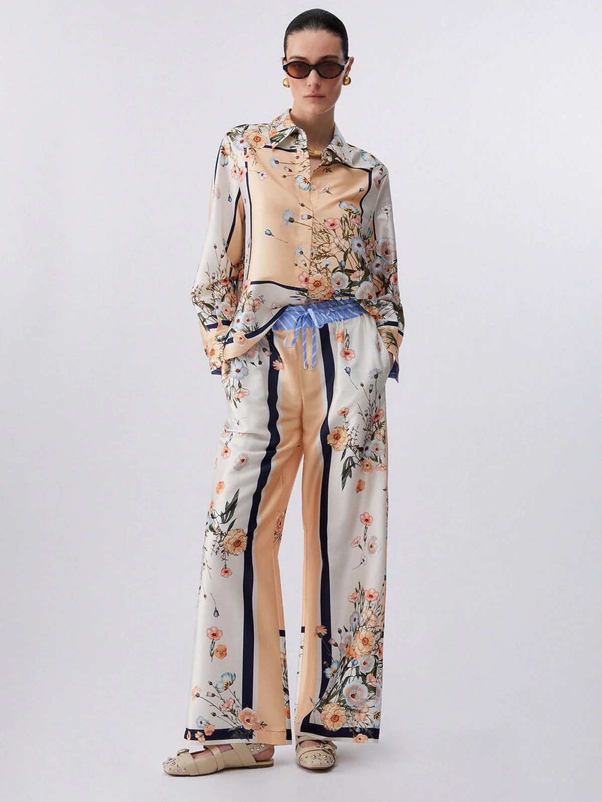 LIU JO WHITE Camicia Donna  WA6357T2555 P9547 Blu str/bloom.small - Image 2