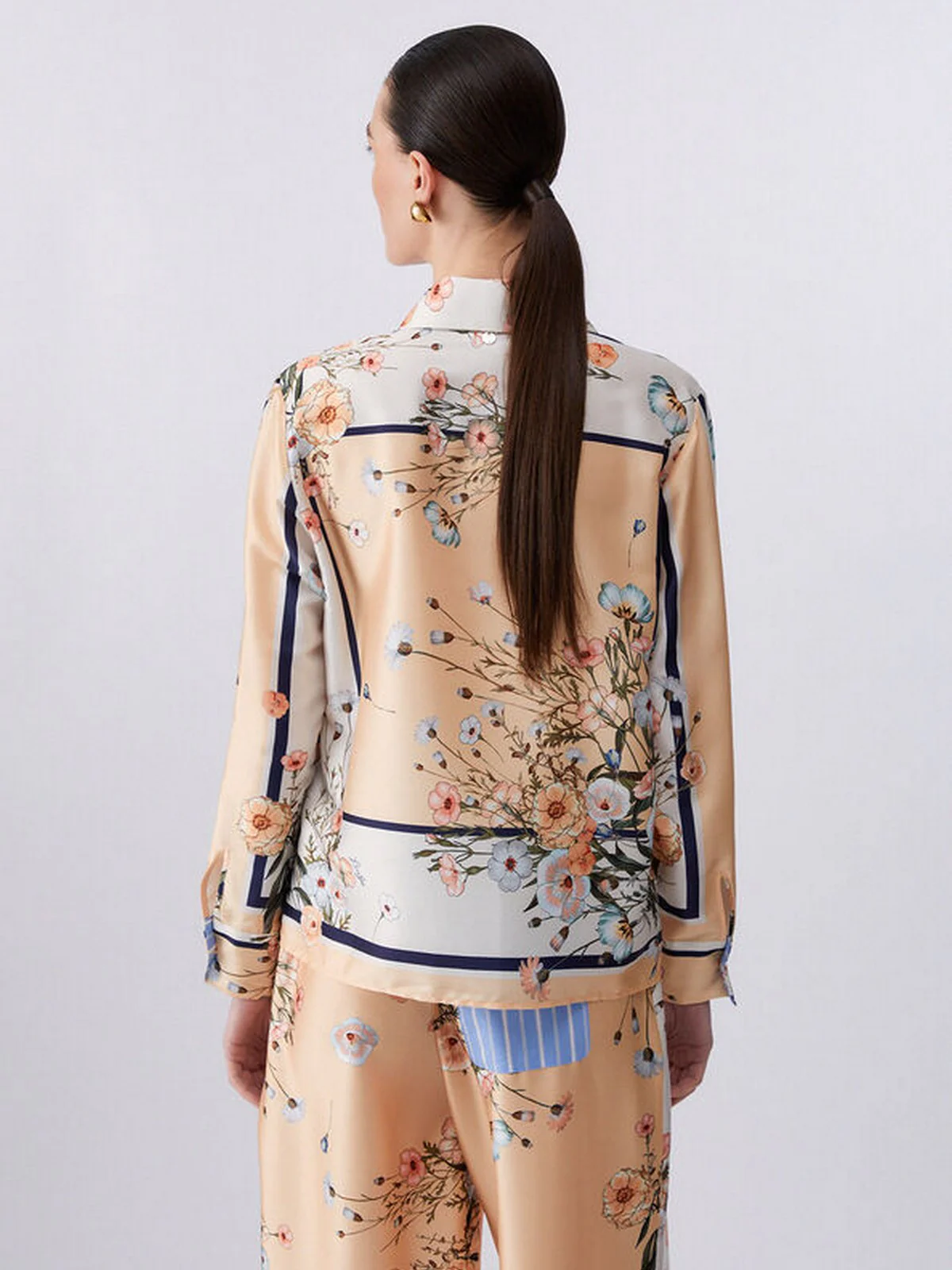 LIU JO WHITE Camicia Donna  WA6357T2555 P9547 Blu str/bloom.small - Image 6