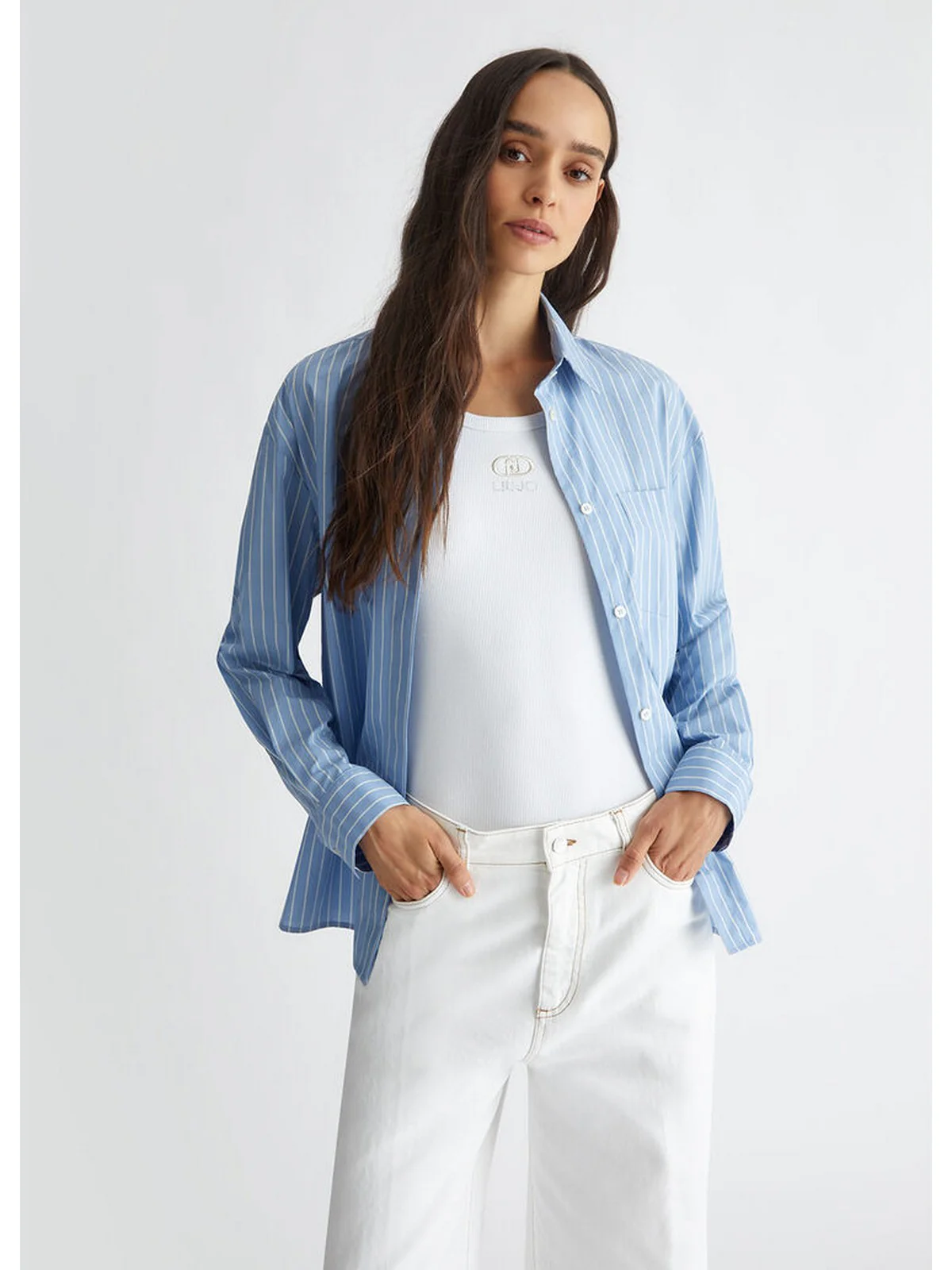 LIU JO WHITE Camicia Donna  WF4199T3904 N9996 Blu - Image 6