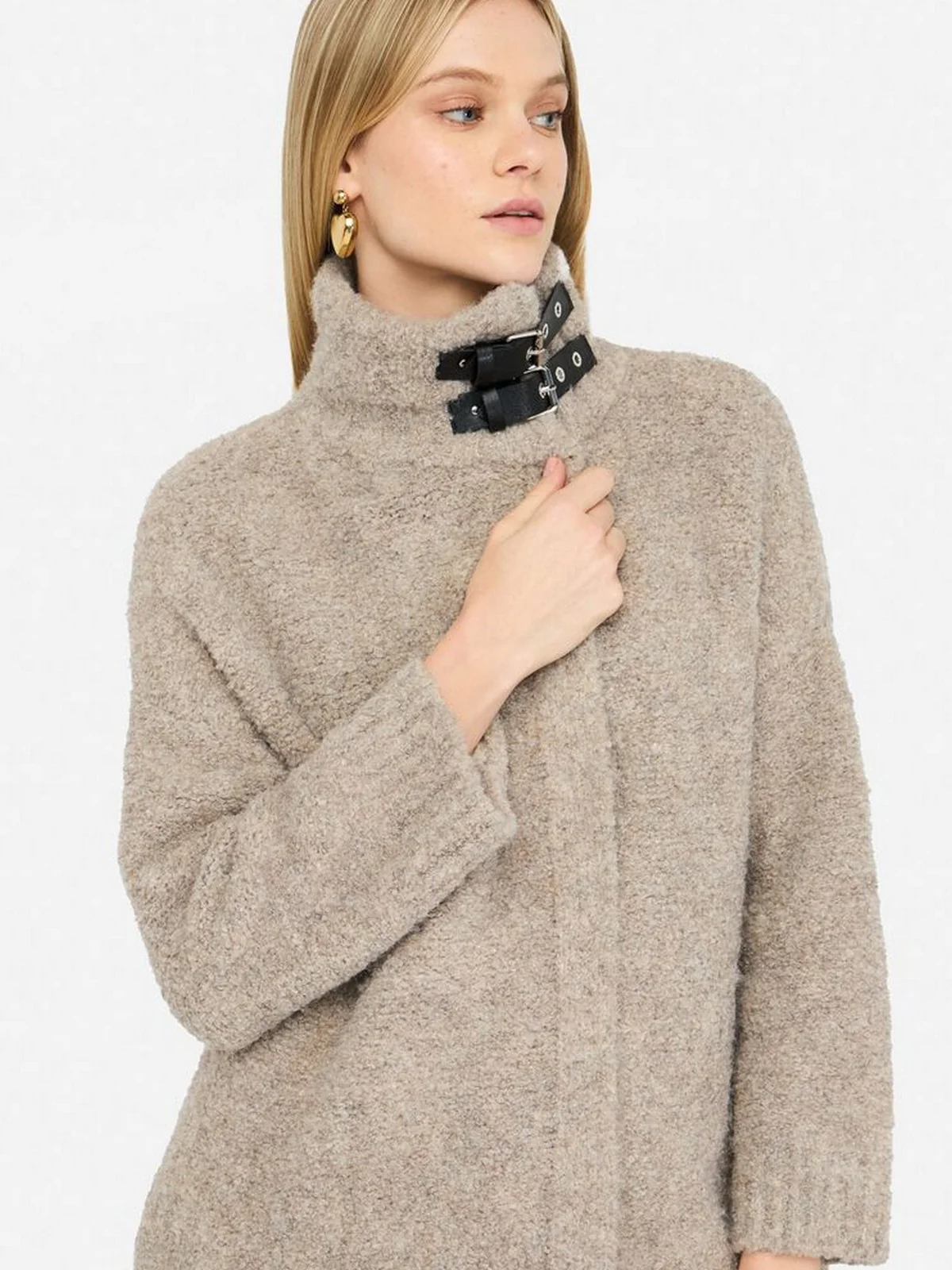 LIU JO WHITE Cappotto Donna MF5441MA50P 54504 BEIGE SCURO - Image 4