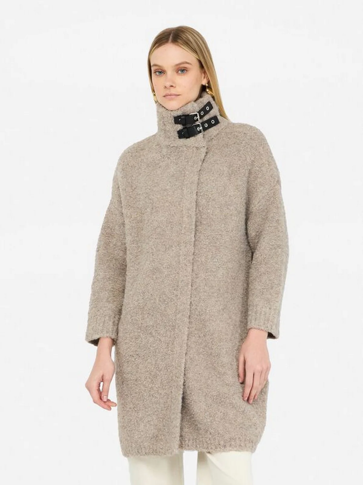 LIU JO WHITE Cappotto Donna MF5441MA50P 54504 BEIGE SCURO - Image 6