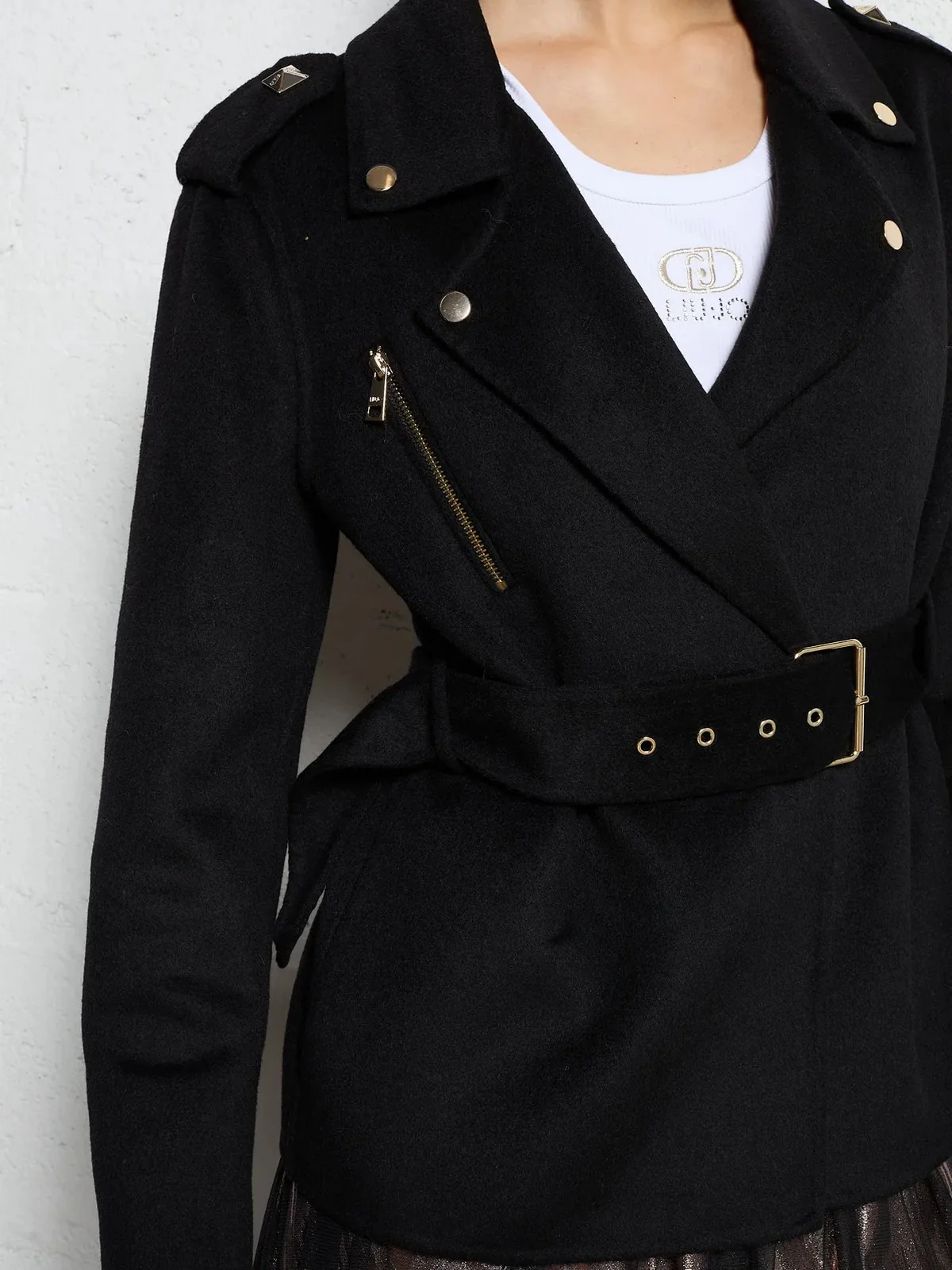 LIU JO WHITE Cappotto Donna WF4061T4627 22222 Nero - Image 3