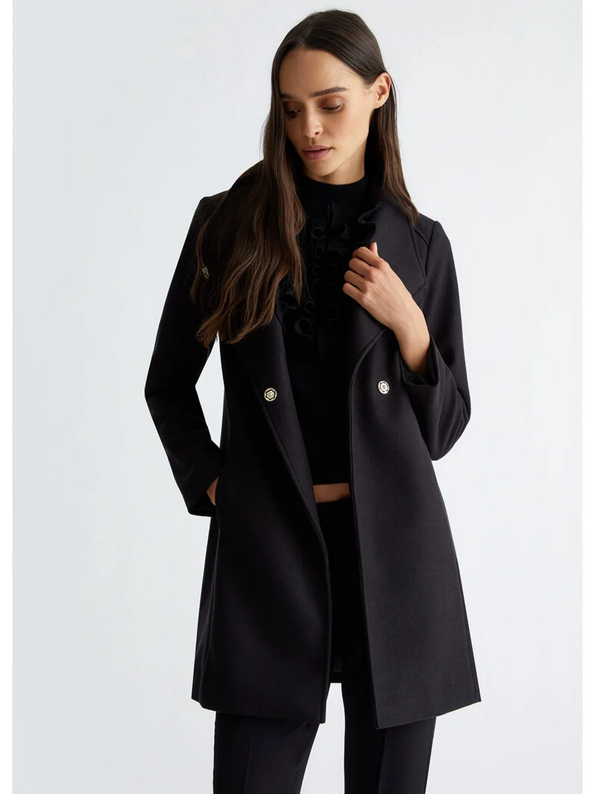 LIU JO WHITE Cappotto Donna WF4272T4612 22222 Nero - Image 6