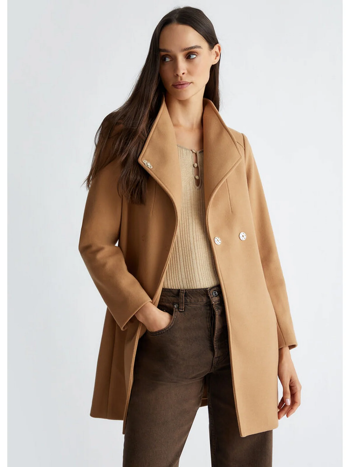 LIU JO WHITE Cappotto Donna  WF4272T4612 71320 Beige - Image 6