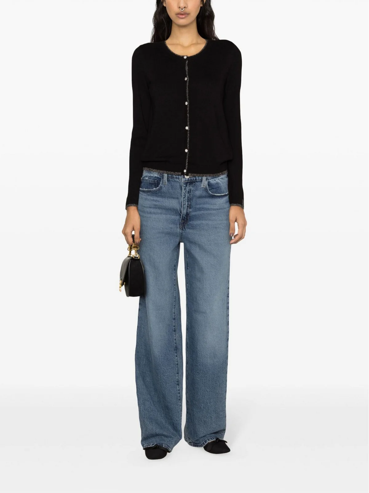 LIU JO WHITE Cardigan Donna MA4076MS49I 22222 Nero - Image 2