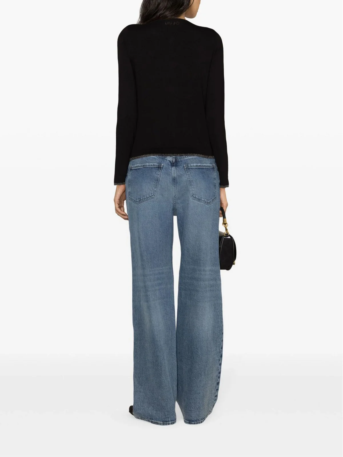 LIU JO WHITE Cardigan Donna MA4076MS49I 22222 Nero - Image 4