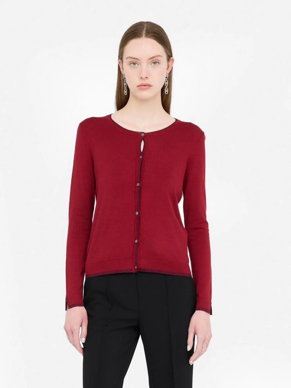 LIU JO WHITE Cardigan Donna  MF5225MS49I 91650 Pepper - Image 6
