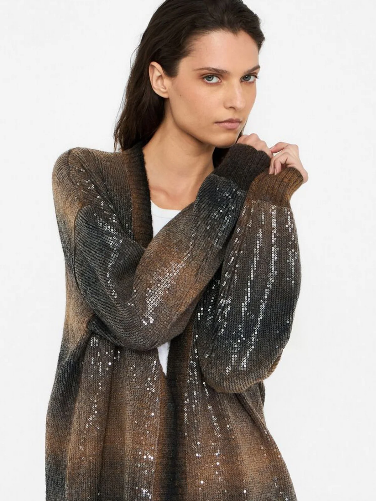 LIU JO WHITE Cardigan Donna  MF5248MA14R S9472 Brown shaded - Image 2