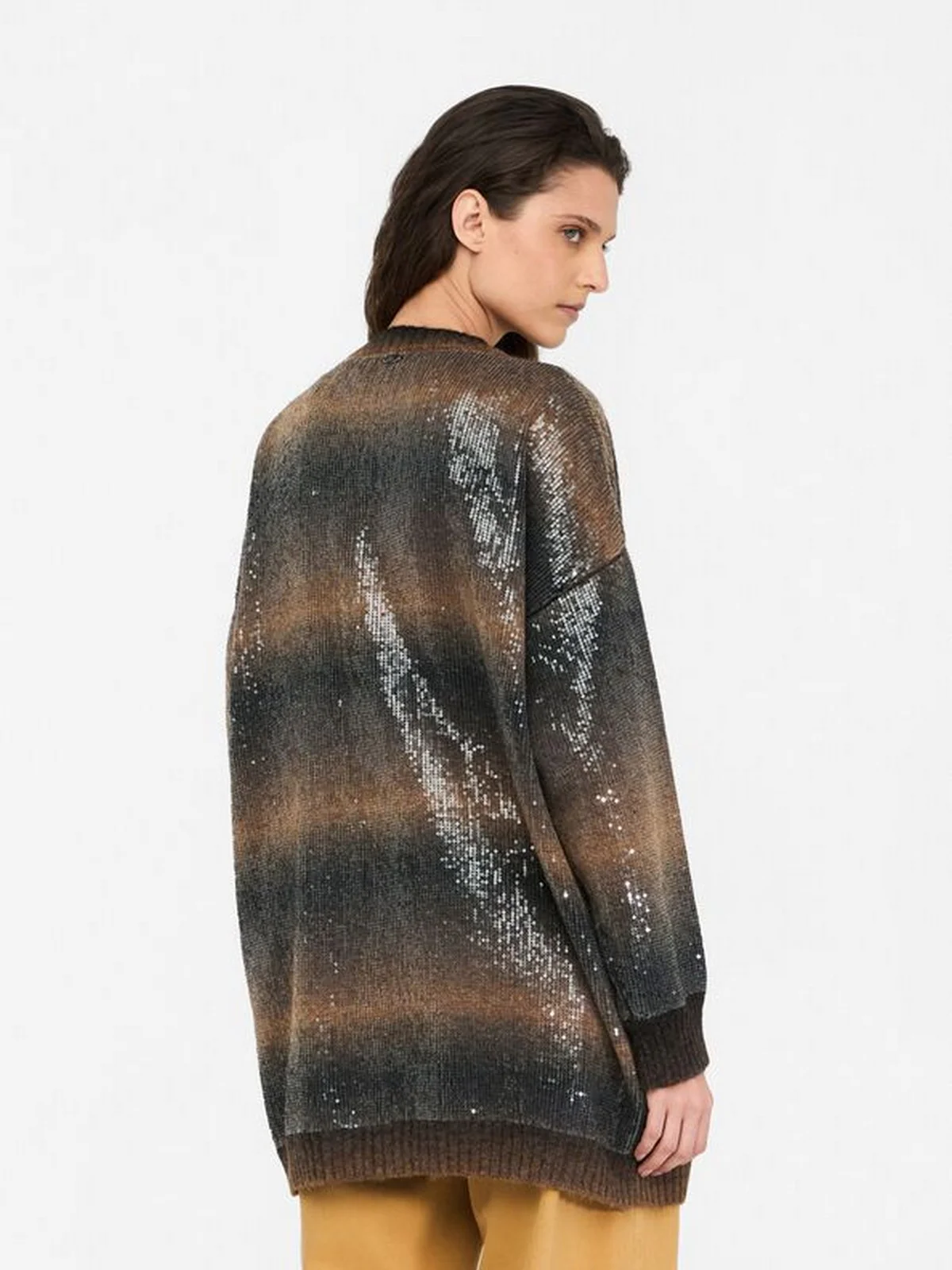 LIU JO WHITE Cardigan Donna  MF5248MA14R S9472 Brown shaded - Image 3