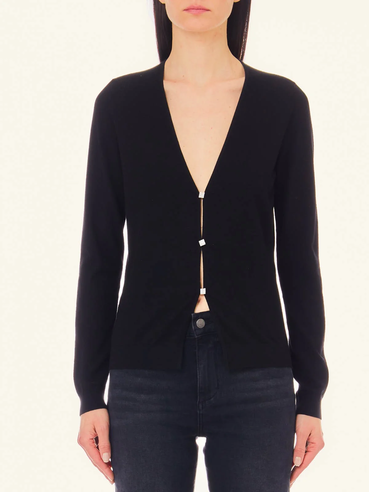LIU JO WHITE Cardigan Donna  WA4109MS99E 22222 Nero - Image 4