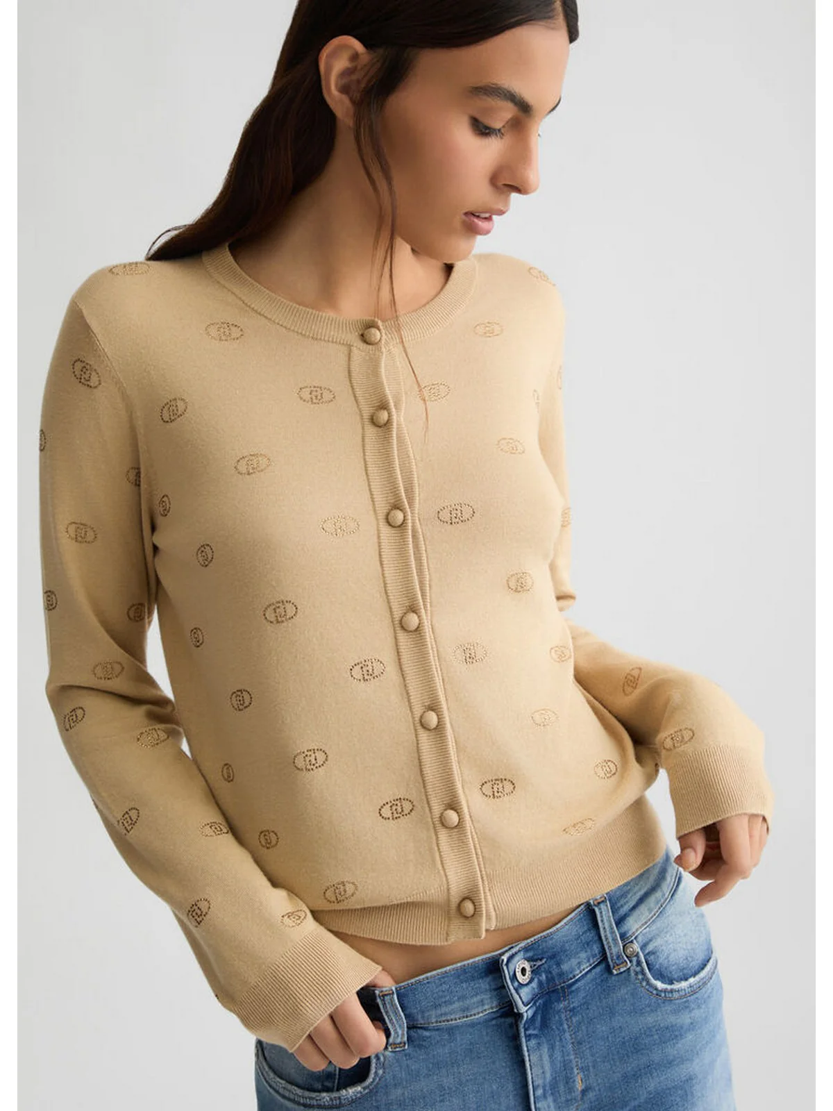 LIU JO WHITE Cardigan Donna  WA5053MS49I 60920 Beige - Image 3