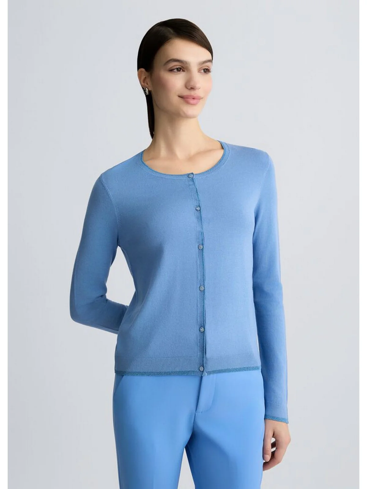 LIU JO WHITE Cardigan Donna  WA5382MS49I 73936 Blu - Image 5