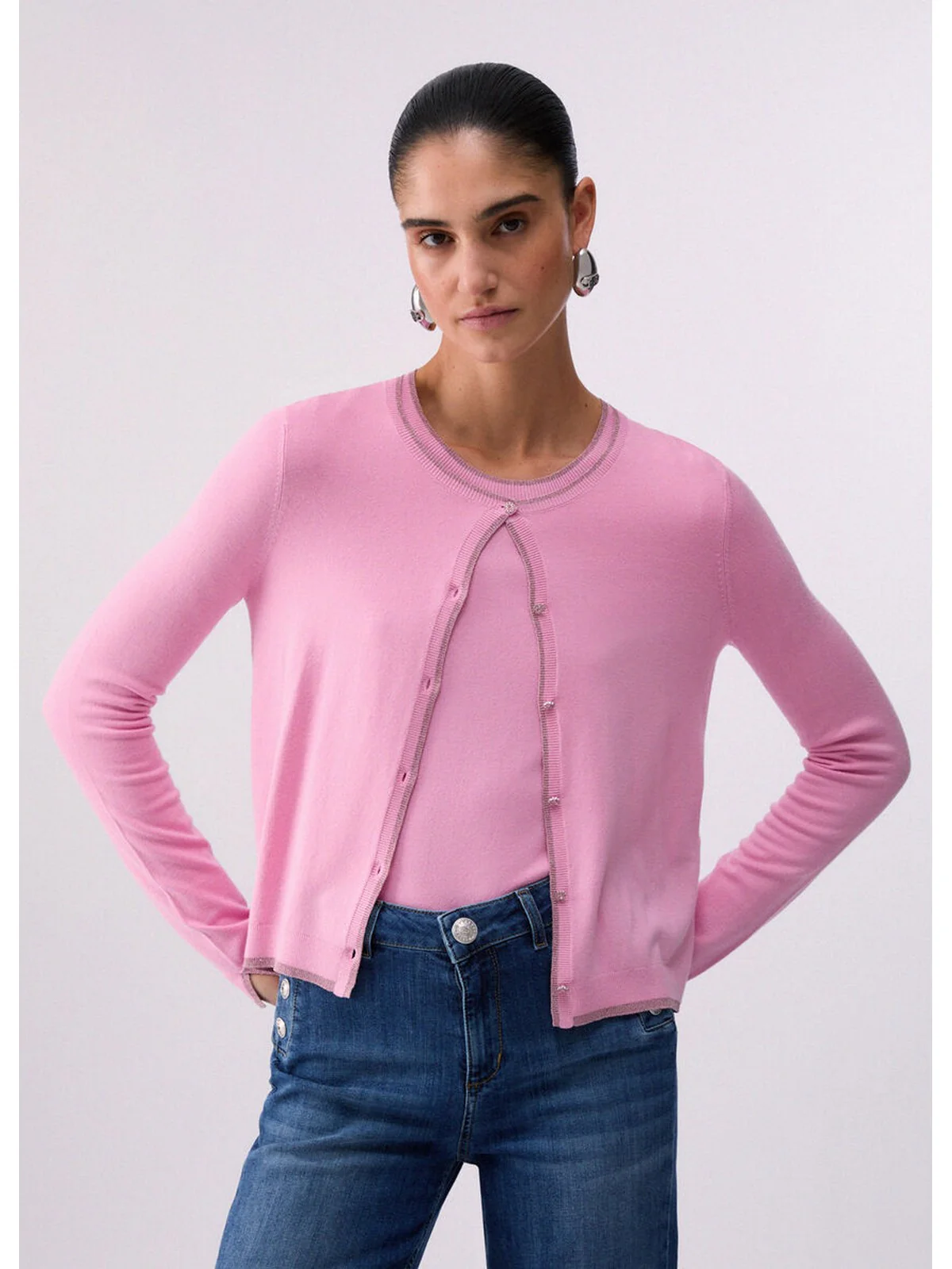 LIU JO WHITE Cardigan Donna  WA6280MS49I 52215 PEACHES - Image 3