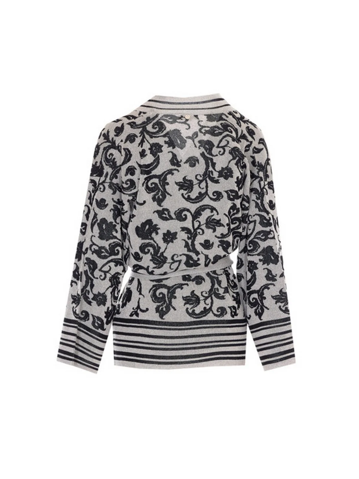 LIU JO WHITE Cardigan Donna  WA6423MA587 P9564 Jacq.arab.white/blac - Image 4