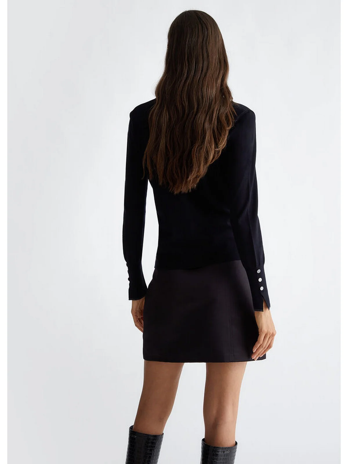 LIU JO WHITE Cardigan Donna  WF4082MS49I 22222 Nero - Image 4