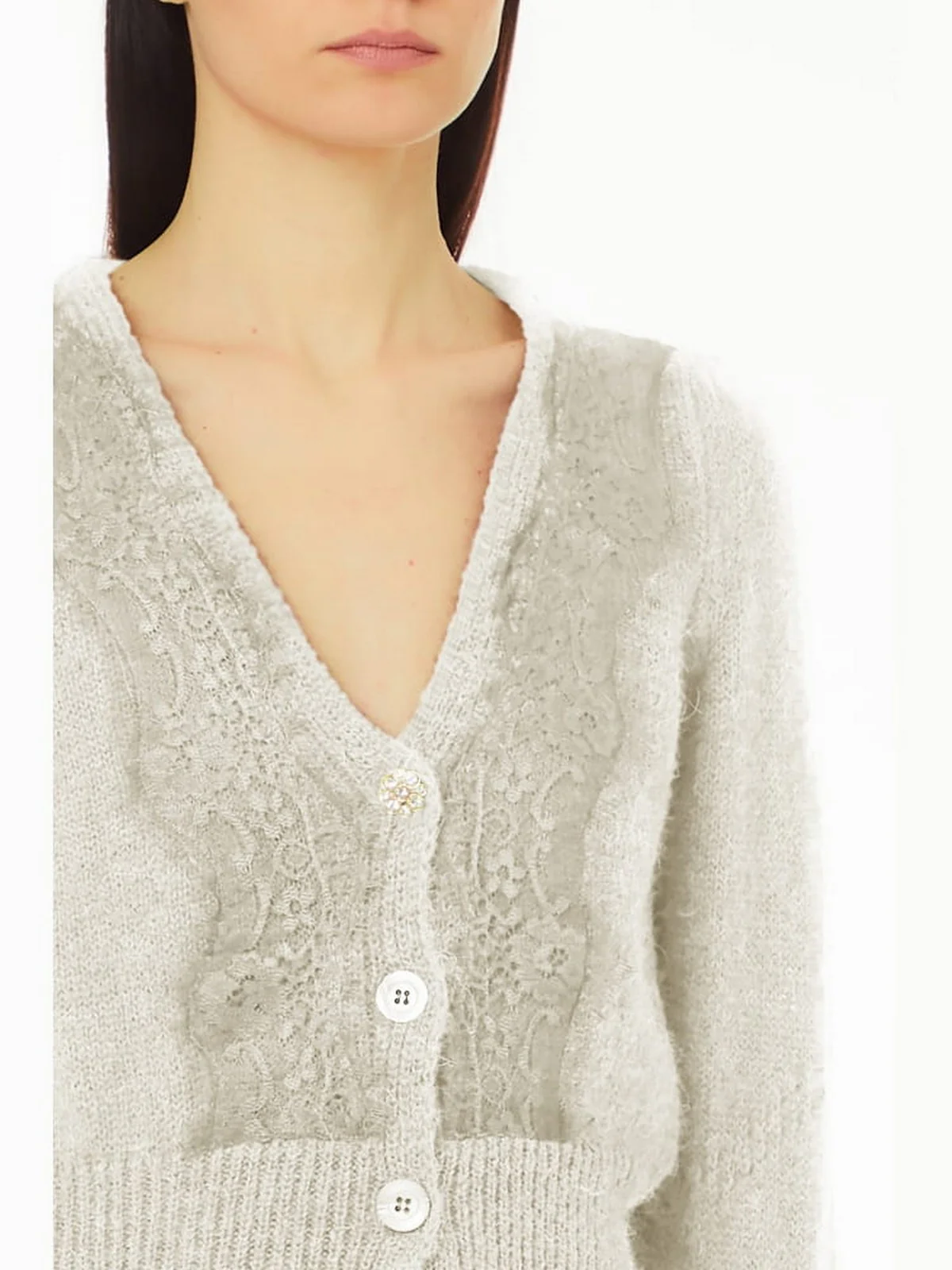 LIU JO WHITE Cardigan Donna  WF4331MAG71 10701 Bianco - Image 4