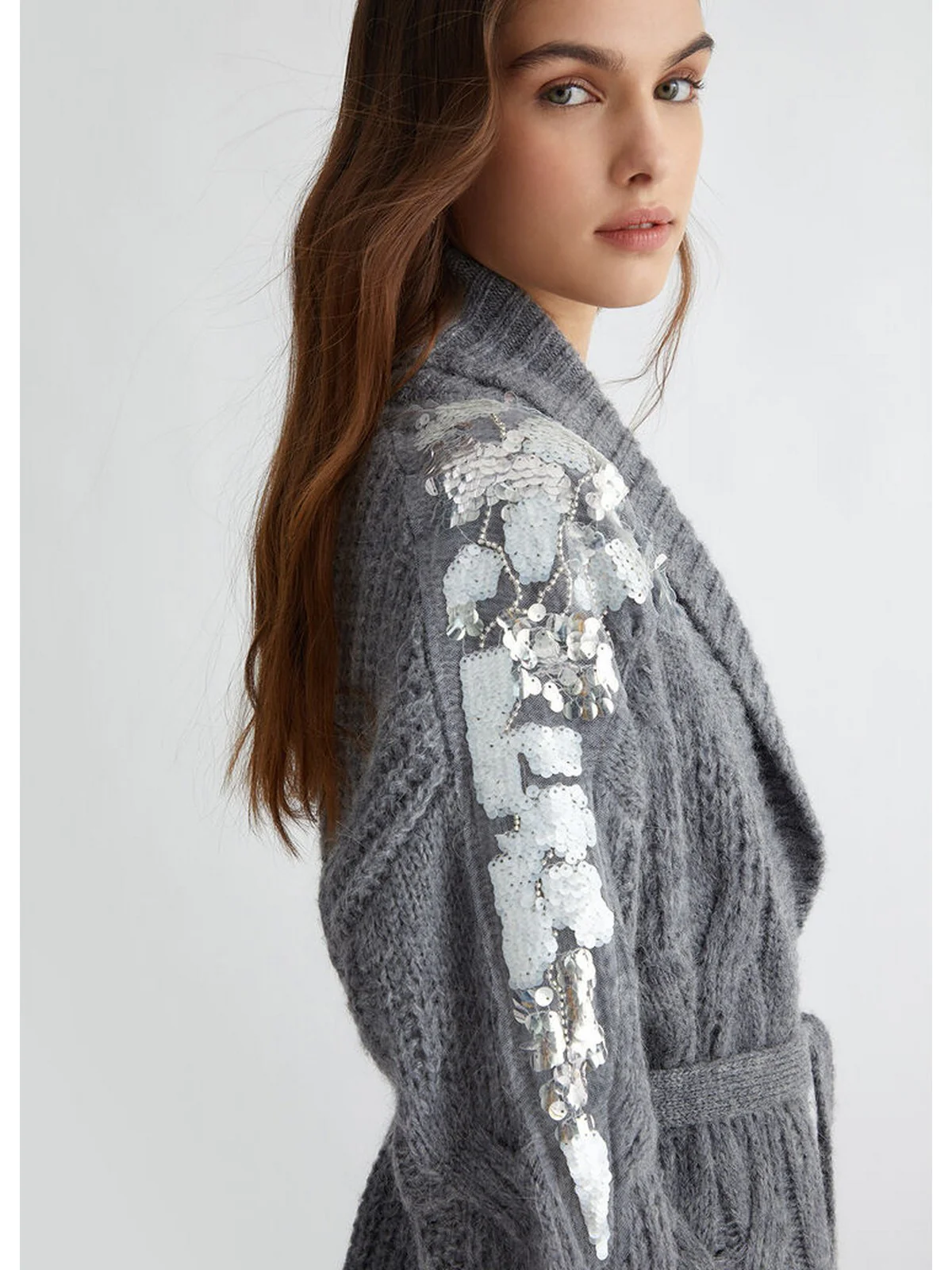 LIU JO WHITE Cardigan Donna  WF4358MA55P 02050 Grigio - Image 2