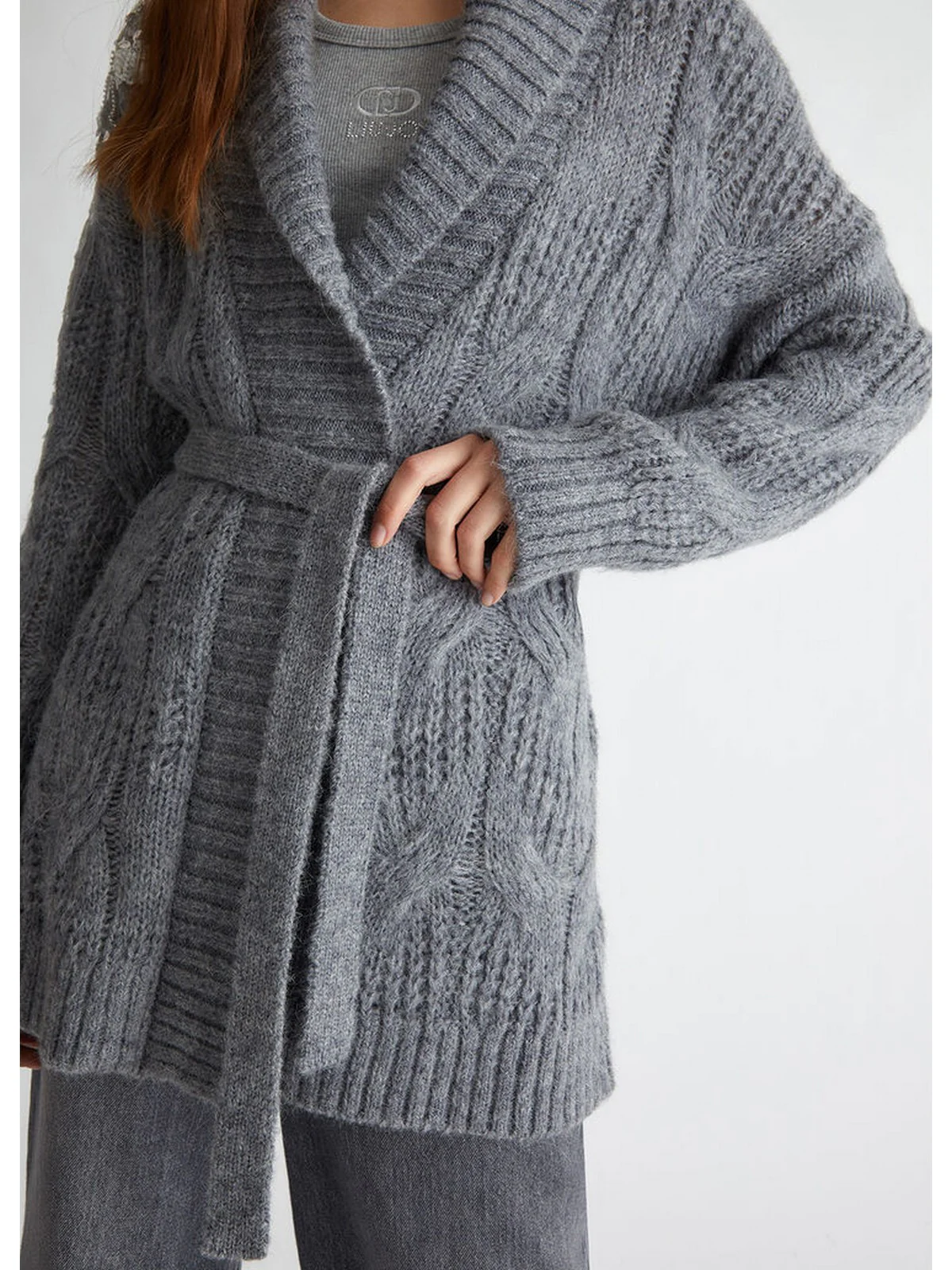 LIU JO WHITE Cardigan Donna  WF4358MA55P 02050 Grigio - Image 3