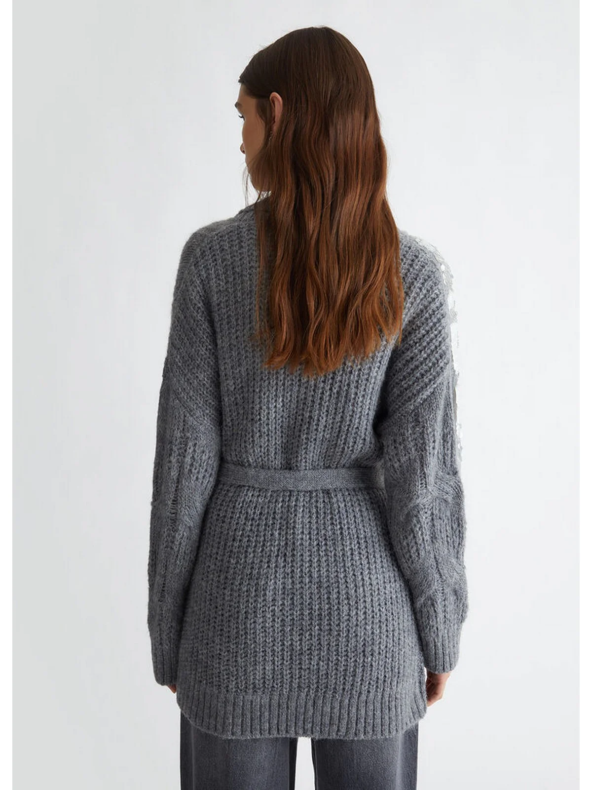 LIU JO WHITE Cardigan Donna  WF4358MA55P 02050 Grigio - Image 4