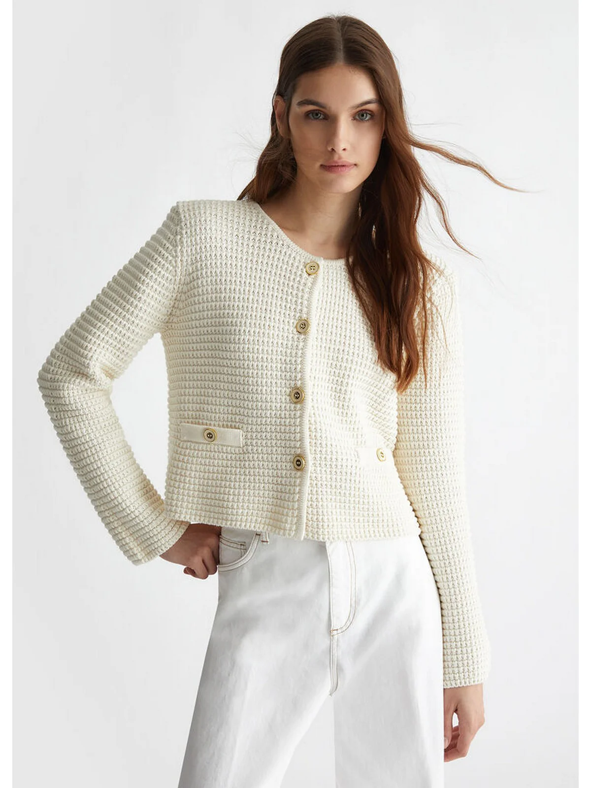 LIU JO WHITE Cardigan Donna  WF4443MS016 10701 Bianco - Image 5