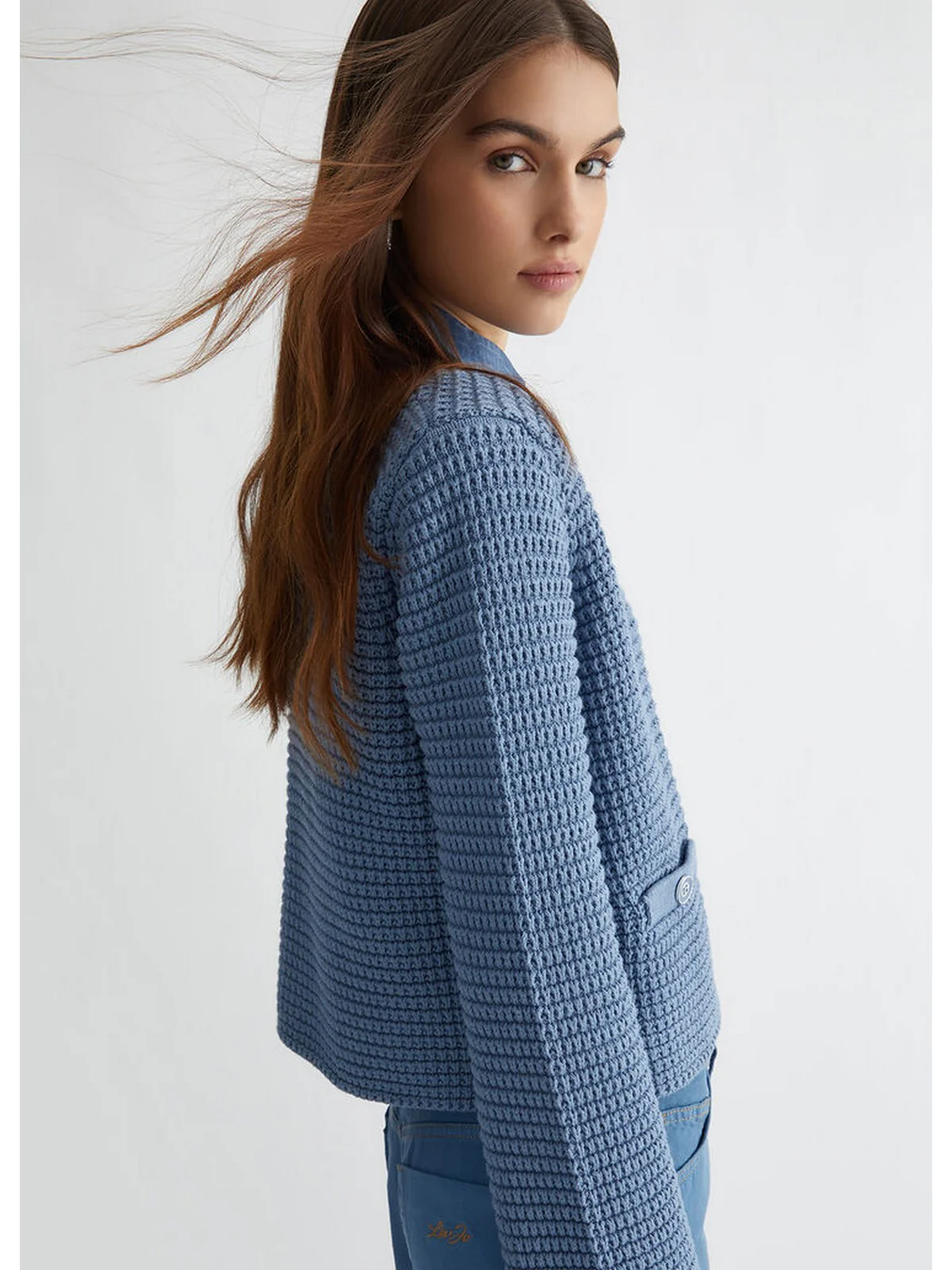 LIU JO WHITE Cardigan Donna  WF4443MS016 74021 Blu - Image 2