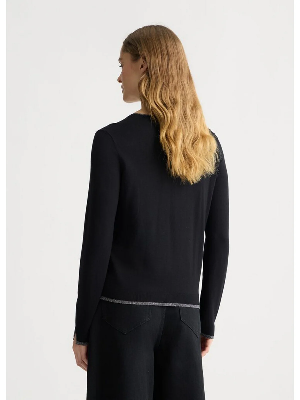 LIU JO WHITE Cardigan Donna WXX056MS49I 22222 NERO - Image 8