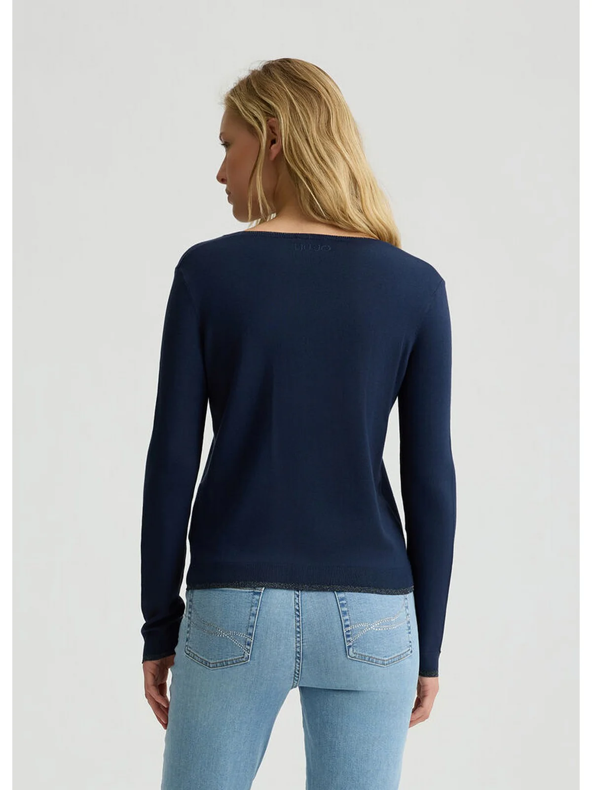 LIU JO WHITE Cardigan Donna  WXX056MS49I 93921 BLU NAVY - Image 3