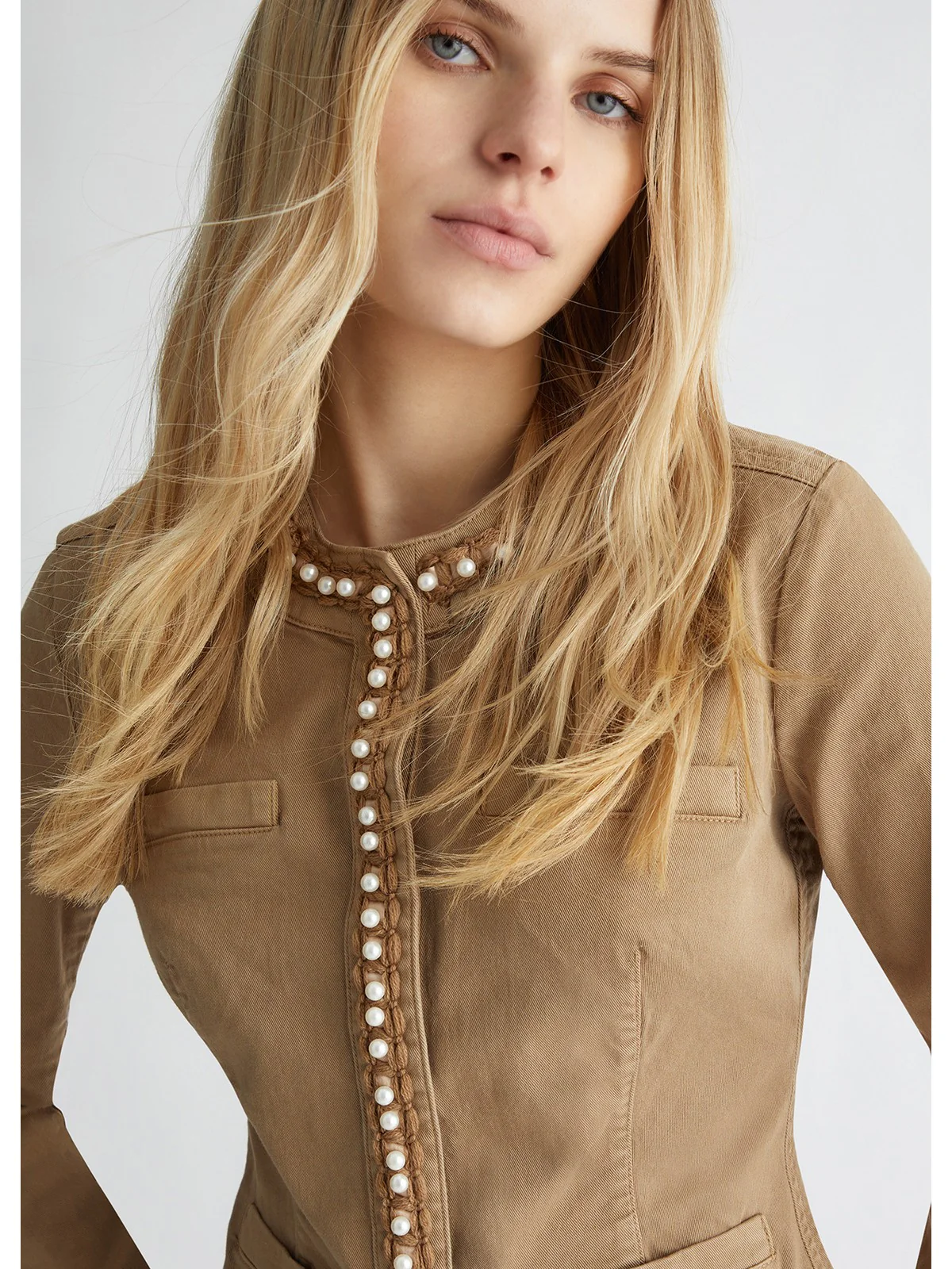 LIU JO WHITE Giacca Donna  MA4278T3489 71022 Beige - Image 3