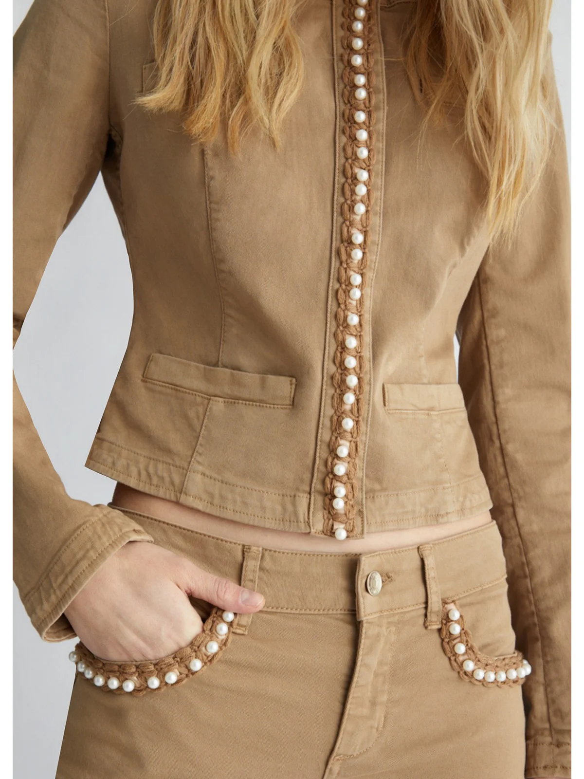 LIU JO WHITE Giacca Donna  MA4278T3489 71022 Beige - Image 4