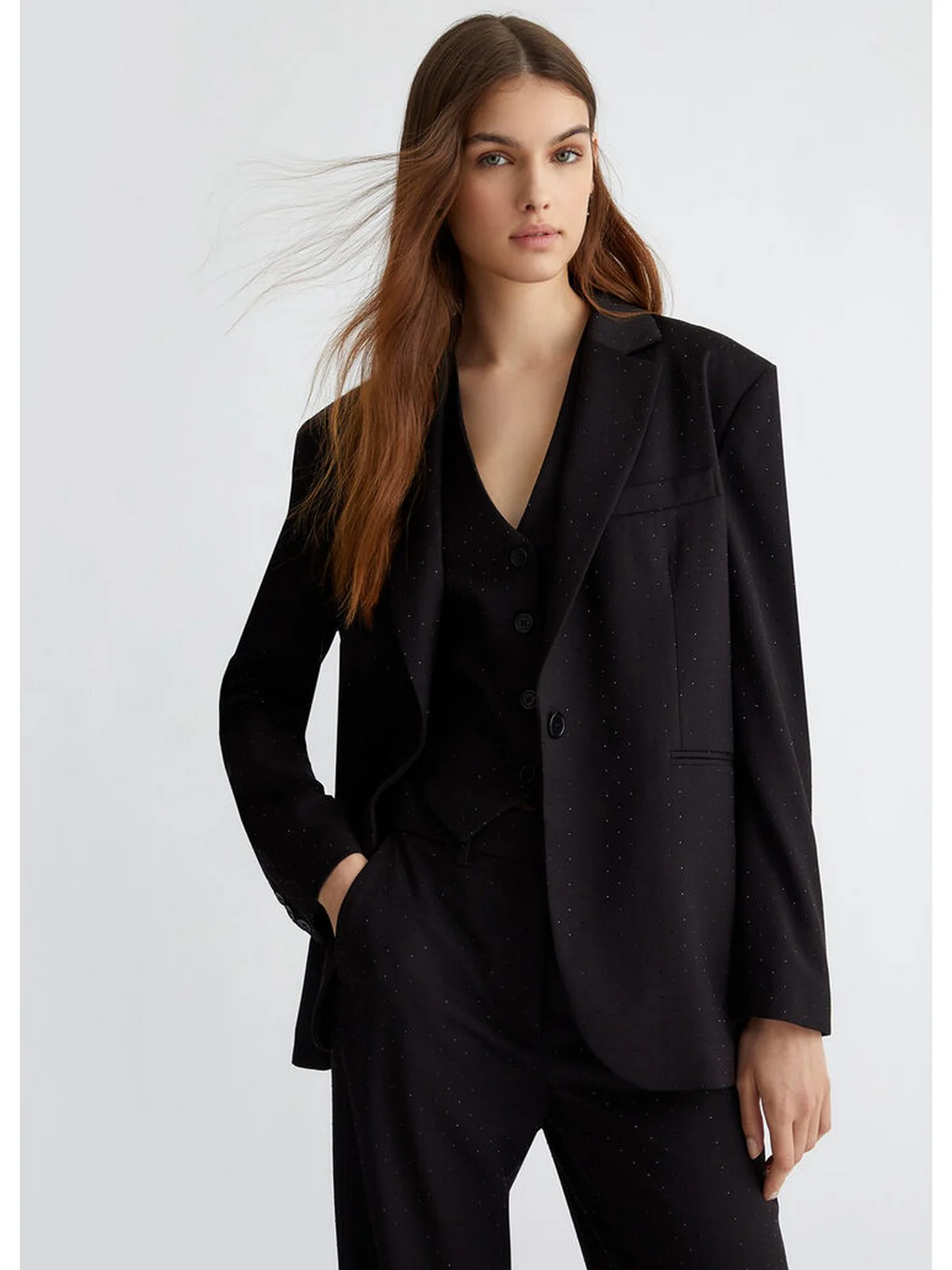 LIU JO WHITE Giacca Donna  WF4446T2627 M9027 Nero - Image 3