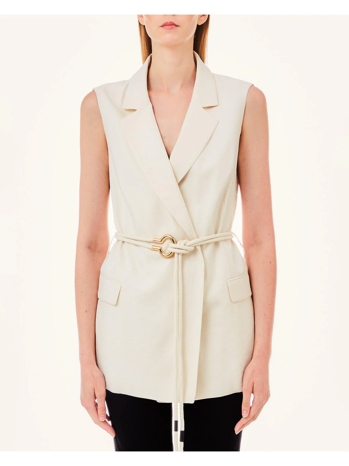 LIU JO WHITE Gilet Donna MA4356T3406 20304 Beige - Image 2