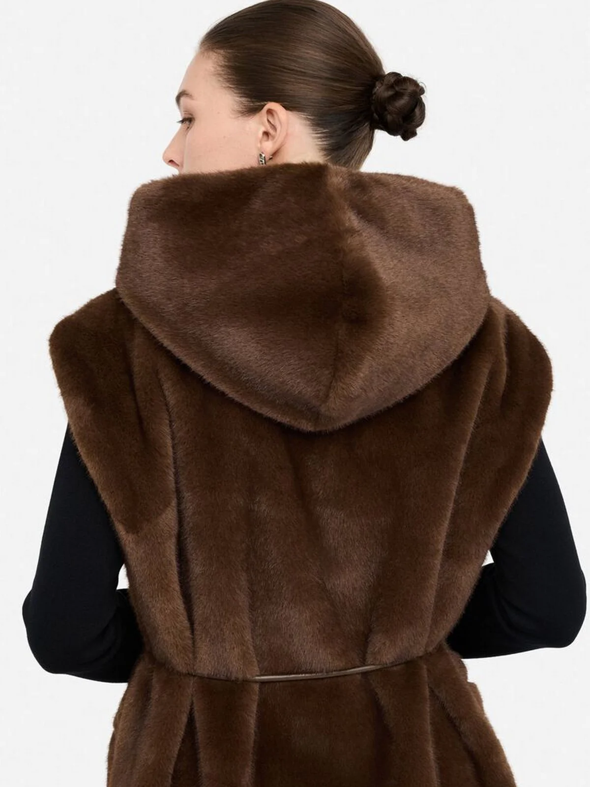 LIU JO WHITE Gilet Donna  MF5364E1044 90915 CIOCCOLATO - Image 3