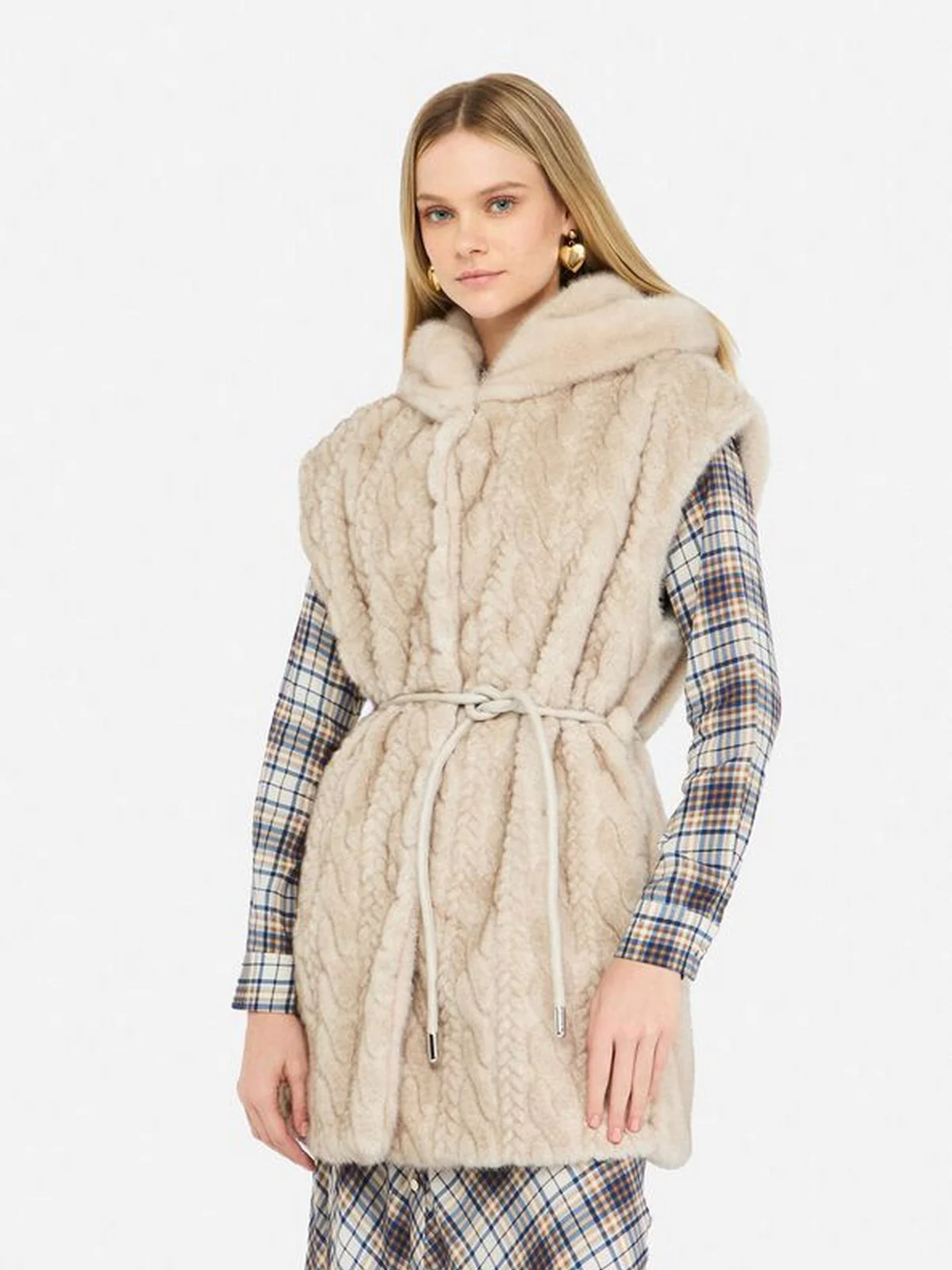 LIU JO WHITE Gilet Donna  MF5364E1044 W9868 NATURAL BEIGE - Image 5
