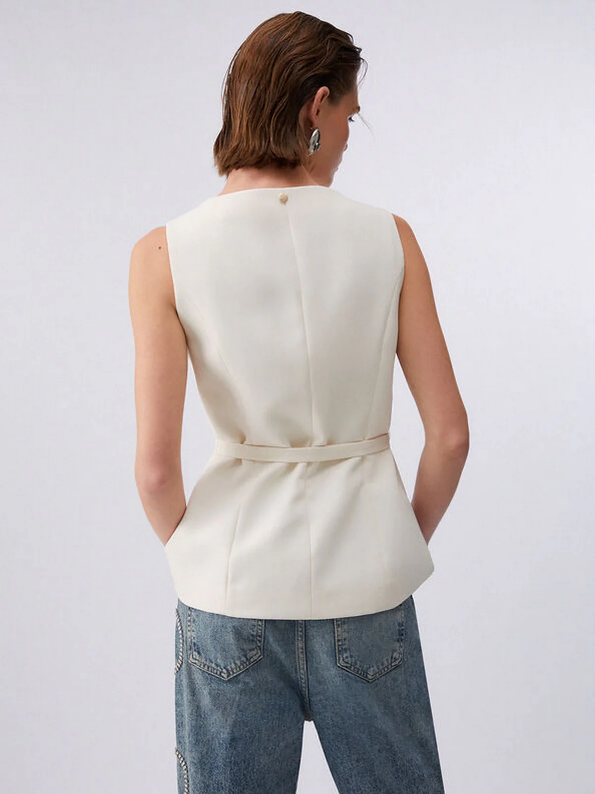 LIU JO WHITE Gilet Donna WA6209TS896 X0760 light panna - Image 6