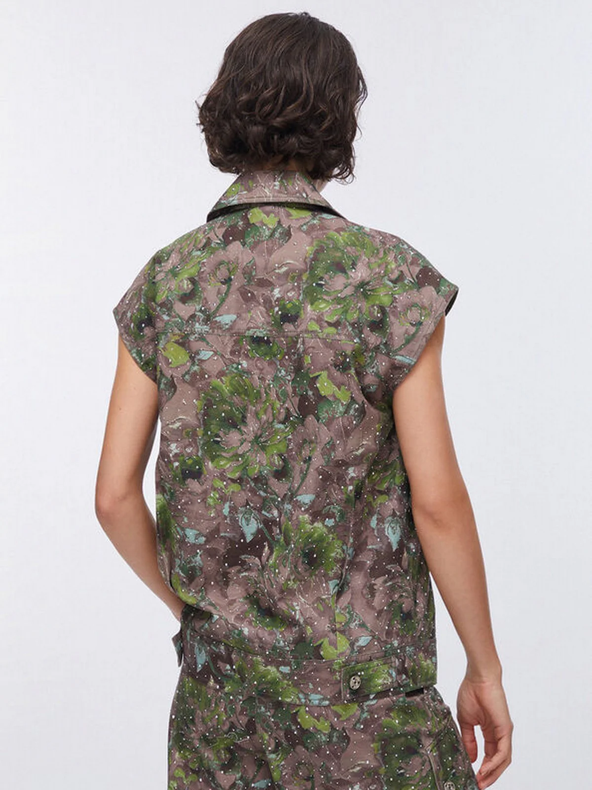 LIU JO WHITE Gilet Donna  WA6341T433A P9360 Dk.olive comouflower - Image 6
