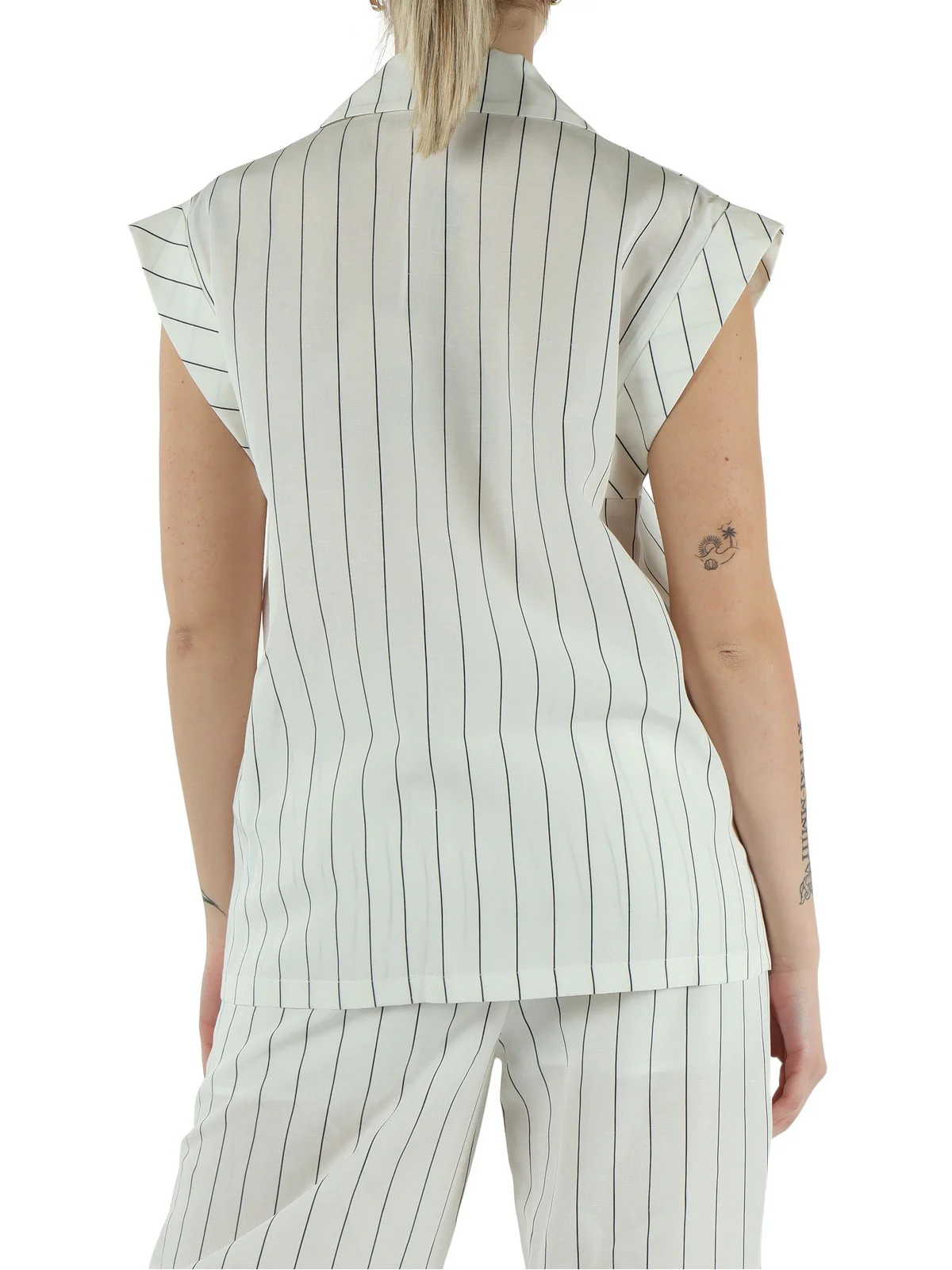 LIU JO WHITE Gilet Donna  WA6369T4818 03Q45 BIANCO LANA/NERO - Image 3