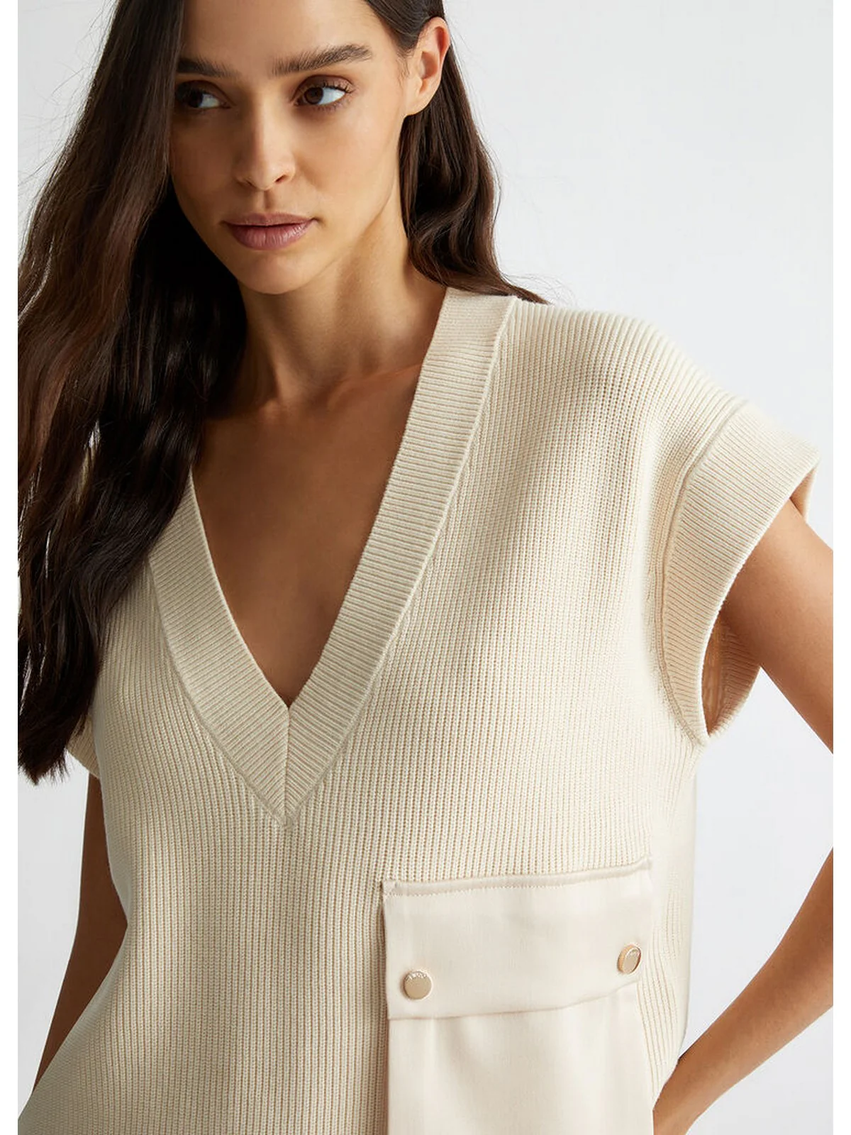 LIU JO WHITE Gilet Donna  WF4474MS99E 20304 Beige - Image 3