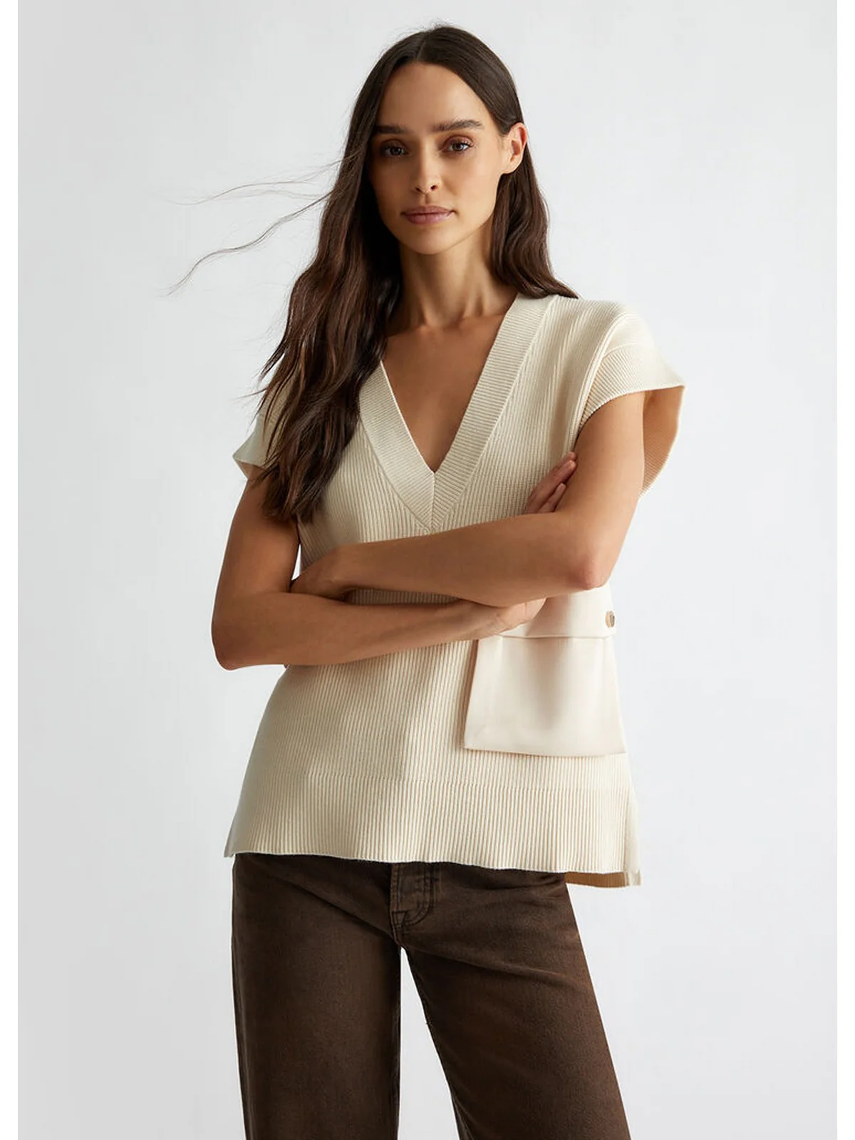 LIU JO WHITE Gilet Donna  WF4474MS99E 20304 Beige - Image 6