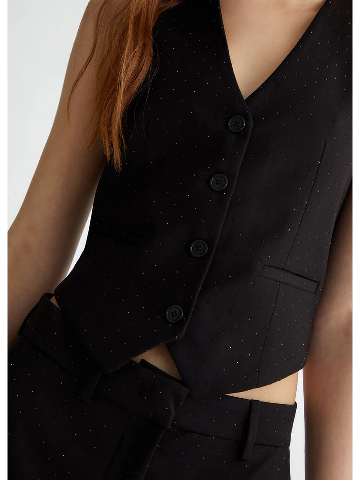 LIU JO WHITE Gilet Donna WF4484T2627 M9027 Nero - Image 4